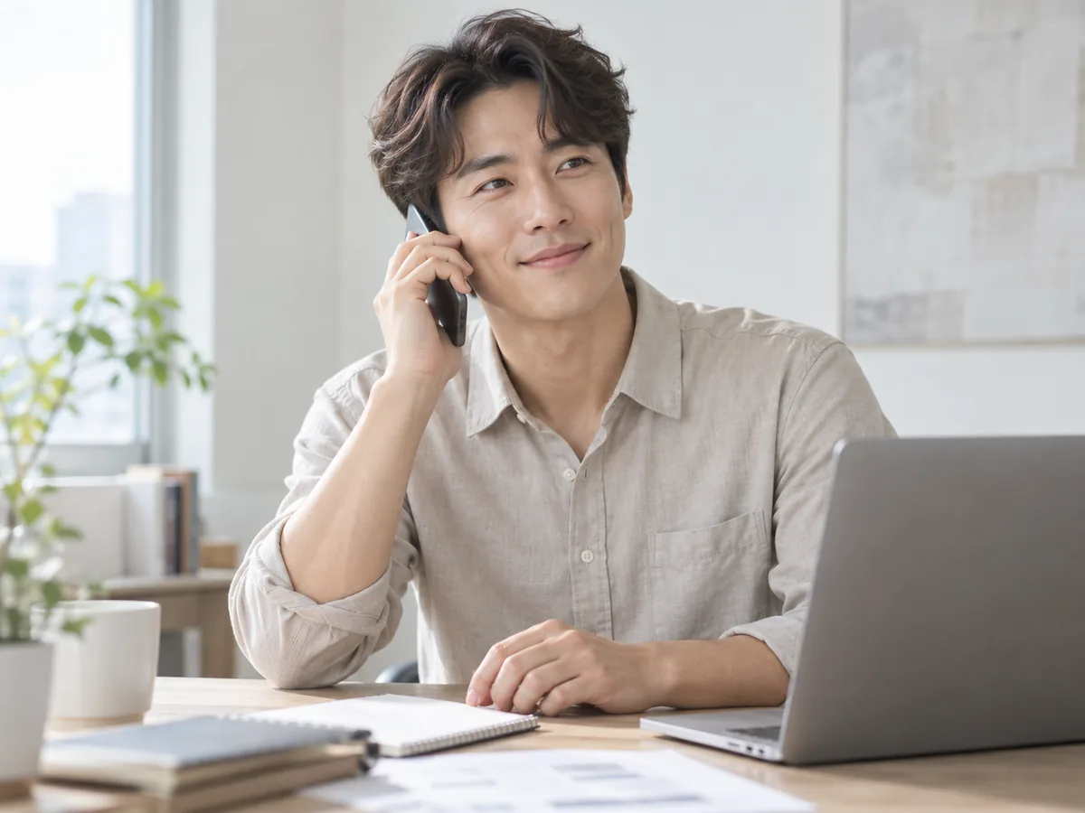 통화하며 상담 일정을 잡는 상담원