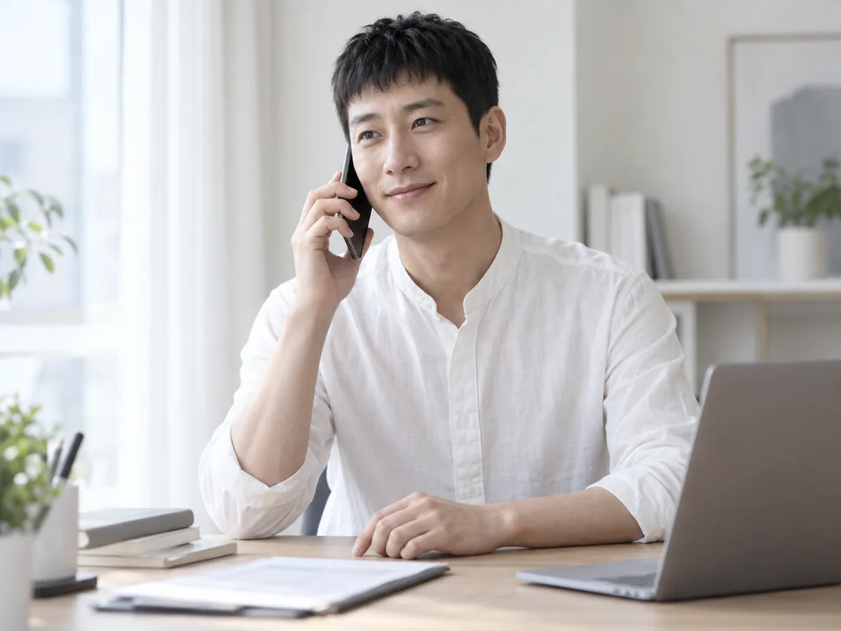 통화하며 상담하는 상담원
